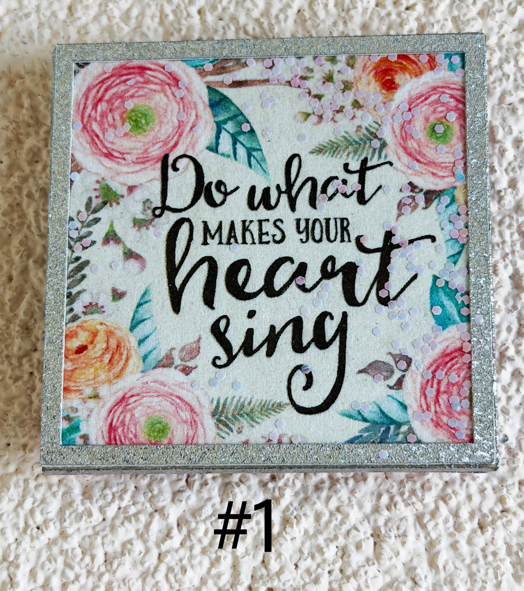 Wood Magnets, 2x2", Motivational Sayings