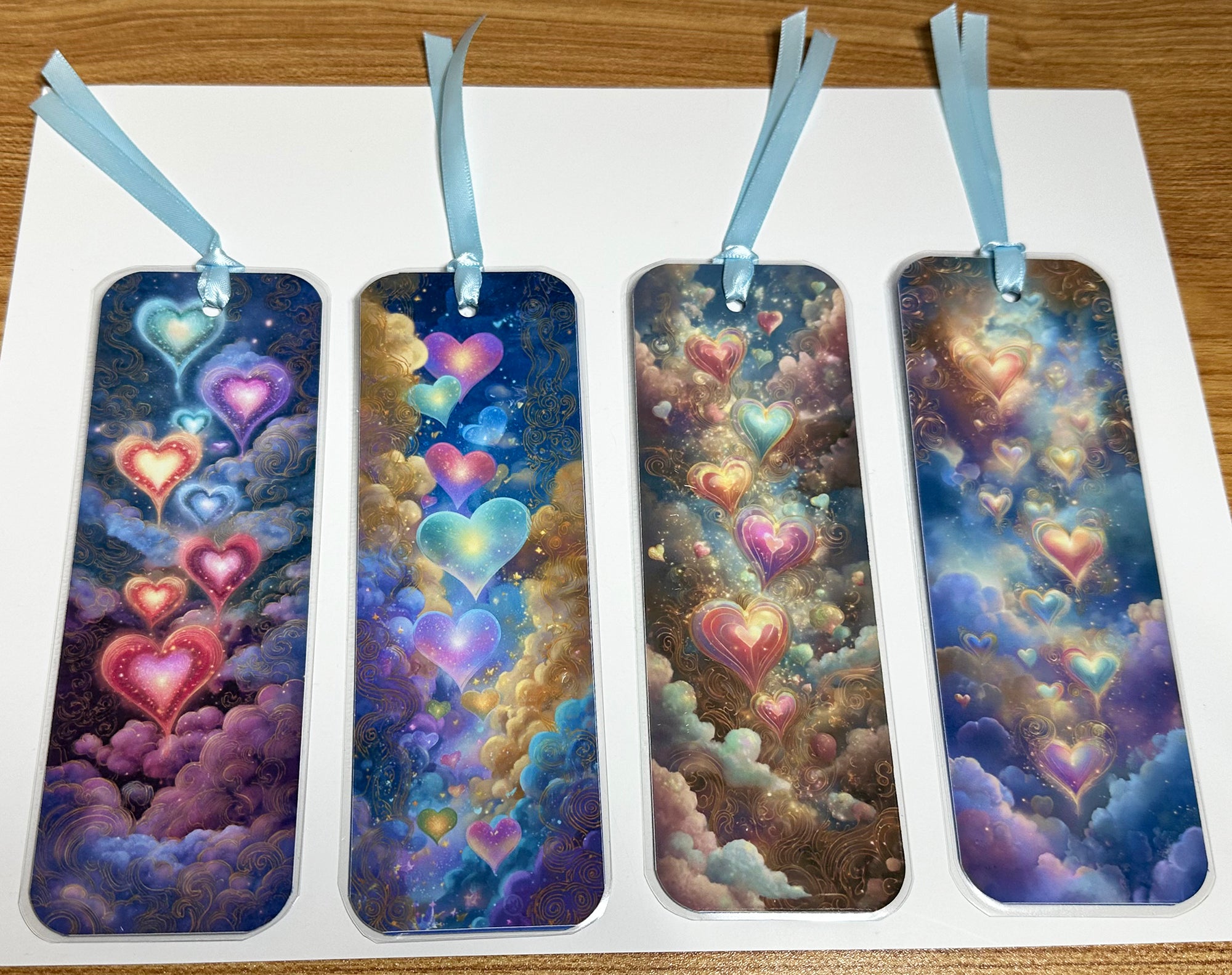 Dreamy Hearts, Laminated Bookmarks, set of 4