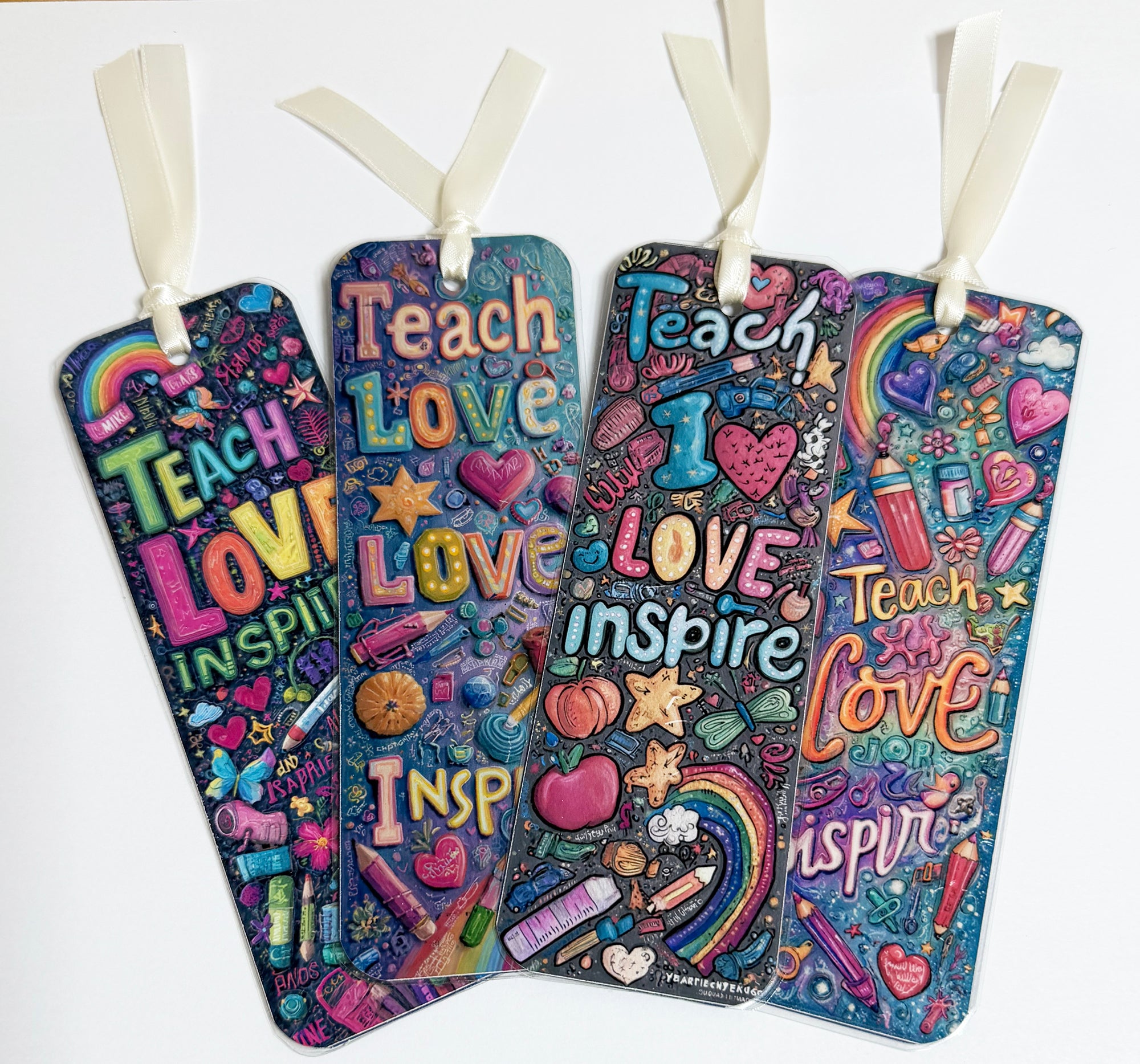 Teach, Love, Inspire, Laminated Bookmarks, set of 4