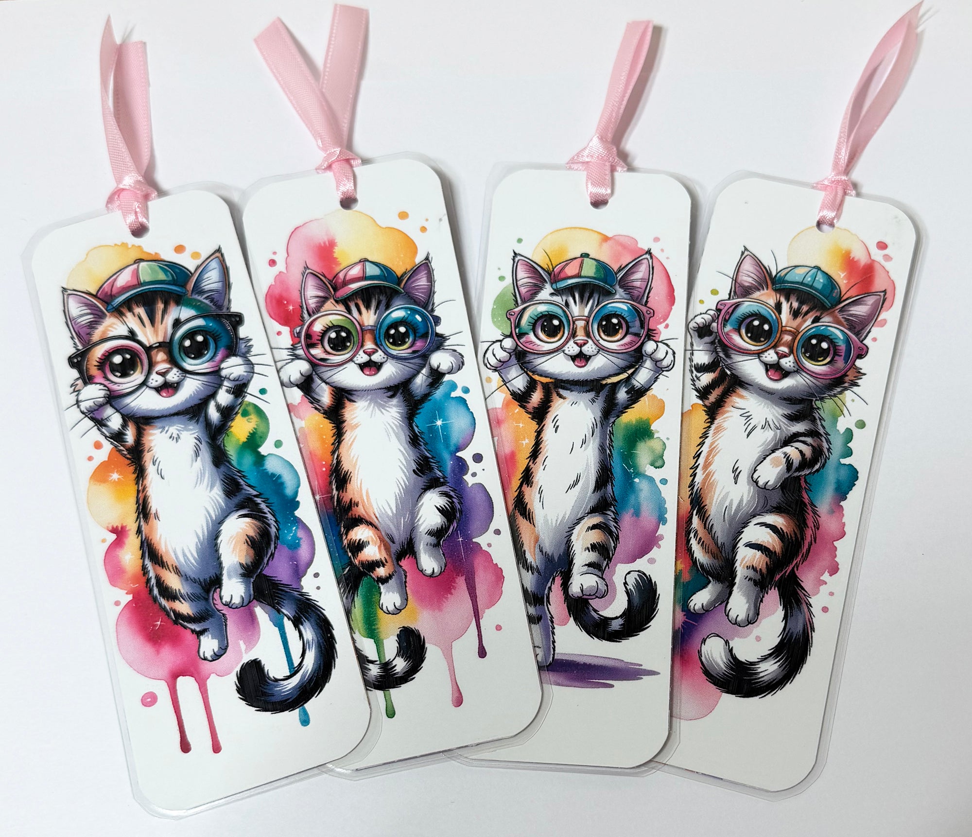 Psychedelic Cats, Laminated Bookmarks, set of 4