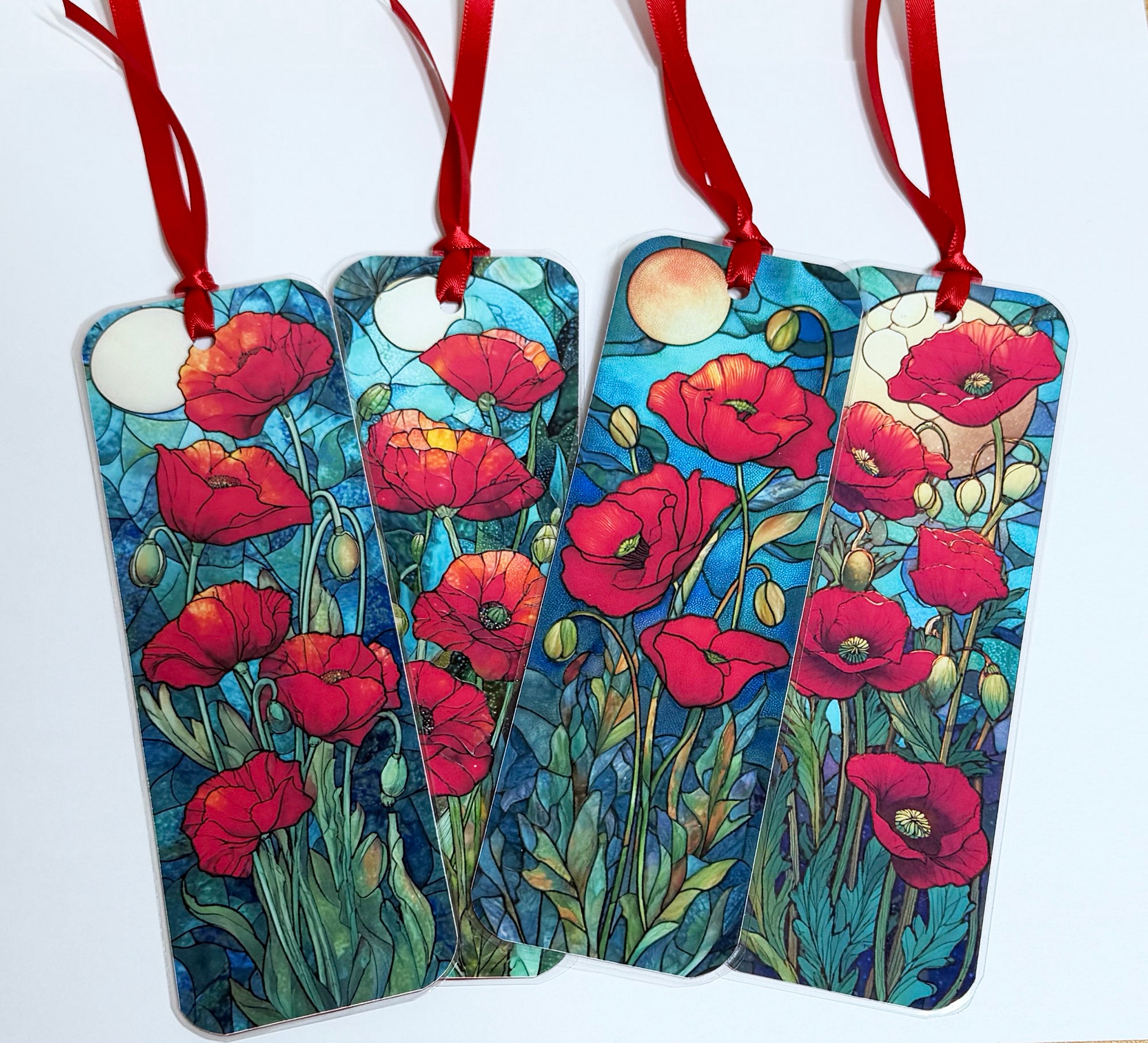 Poppies, Laminated Bookmarks, set of 4