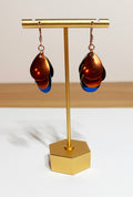 Dangle Earrings with Multiple Copper and Blue Mermaid Scales