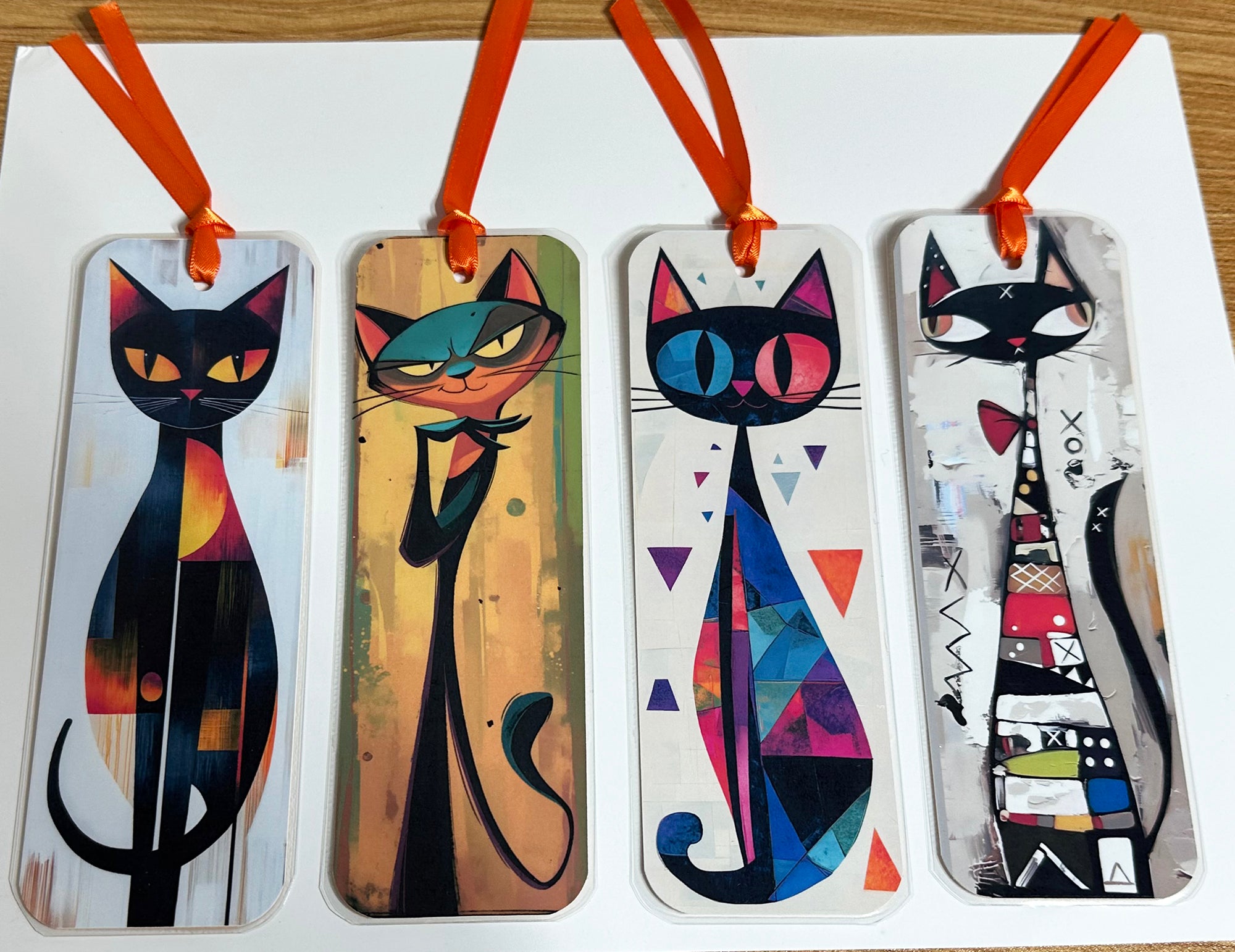 Quirky Cats 1, Laminated Bookmarks, set of 4