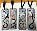 Spooky Cats in Trees, Laminated Bookmarks, set of 4