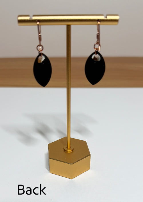 Dangle Earrings with Copper and Black Dragon Scales