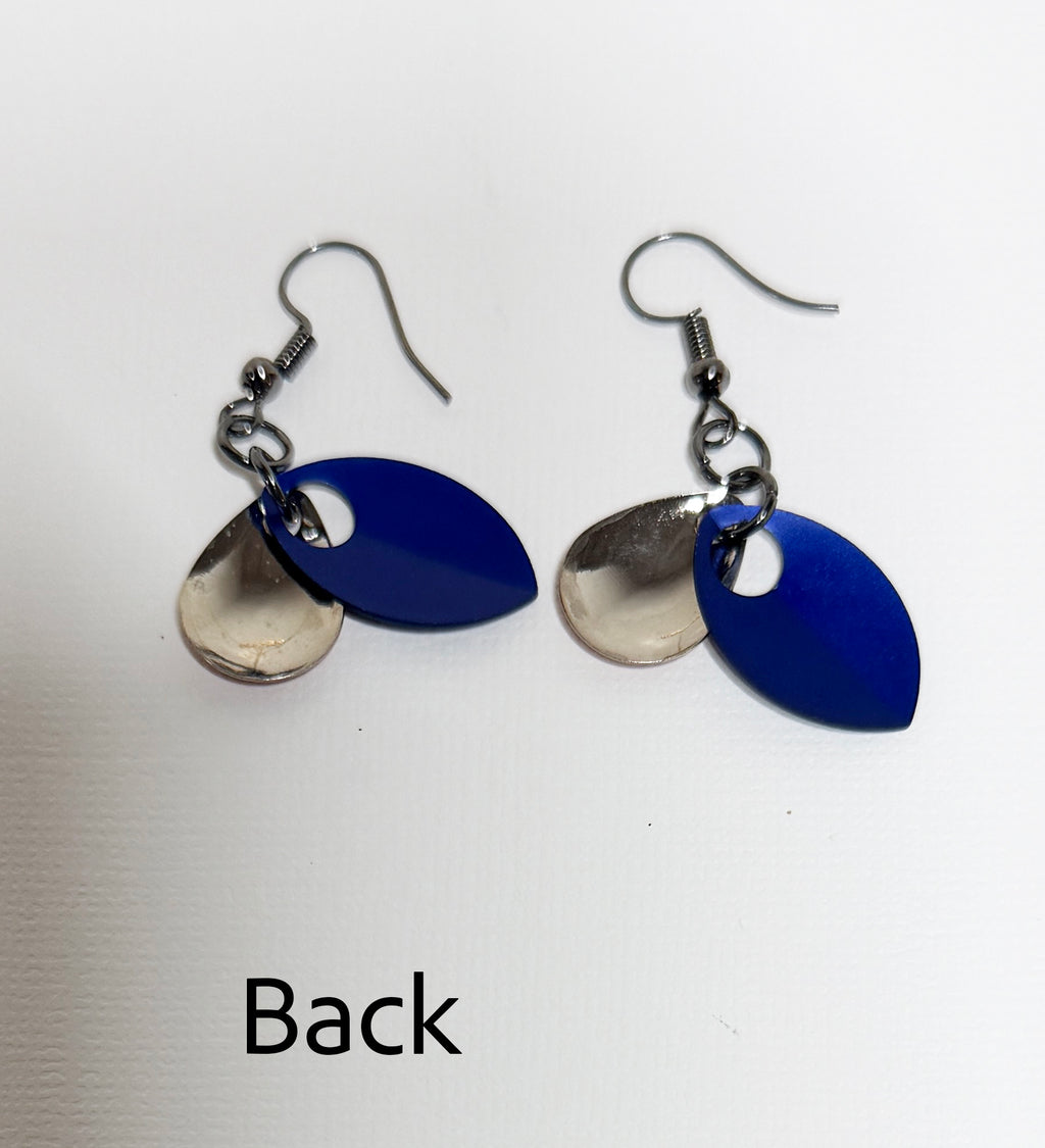 Dangle Earrings with Copper and Blue Dragon Scales