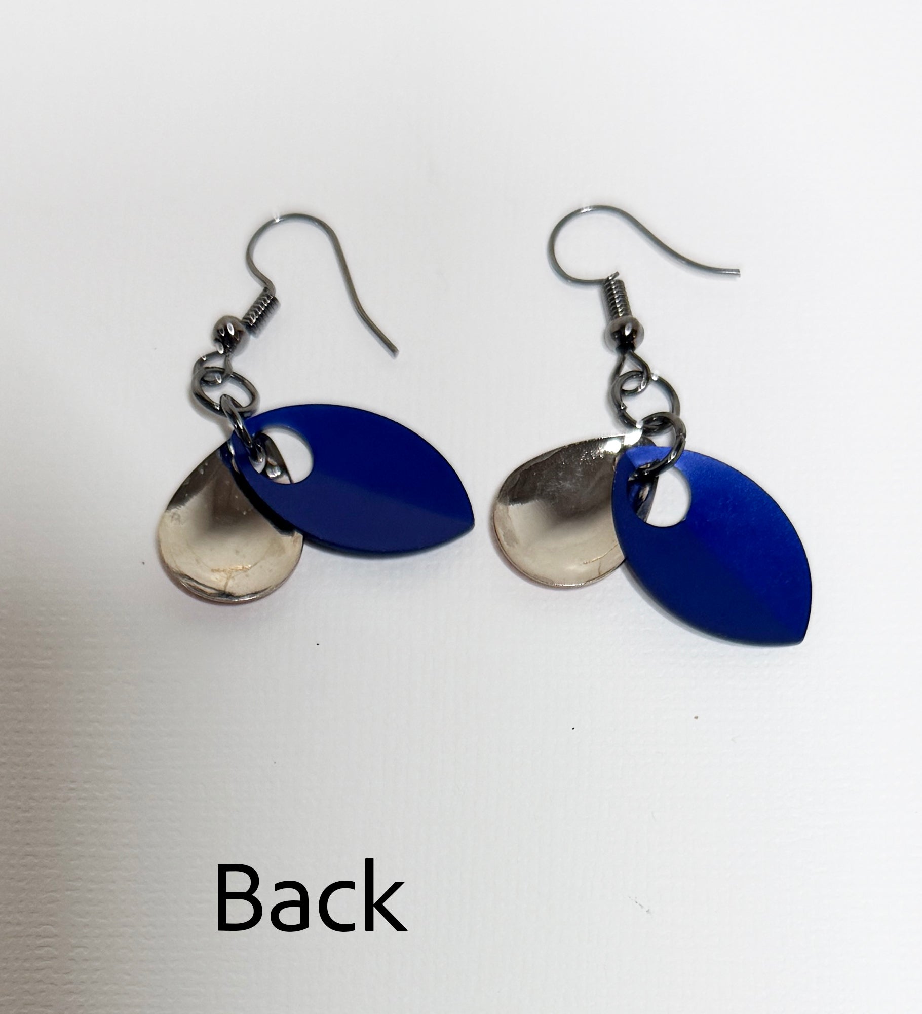 Dangle Earrings with Copper and Blue Dragon Scales