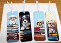 Book Loving Puppies, Laminated Bookmarks, set of 4