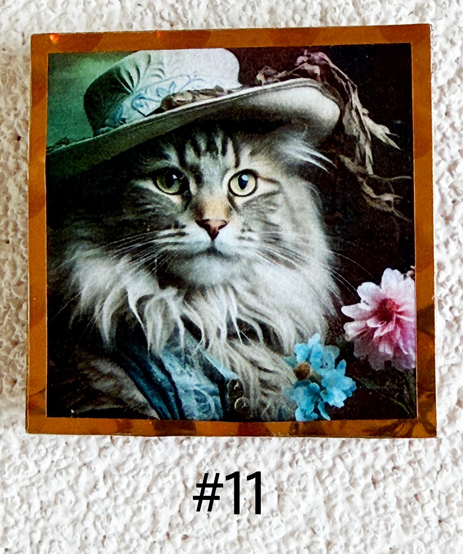 Wood Magnets, 2x2", Whimsical Cats