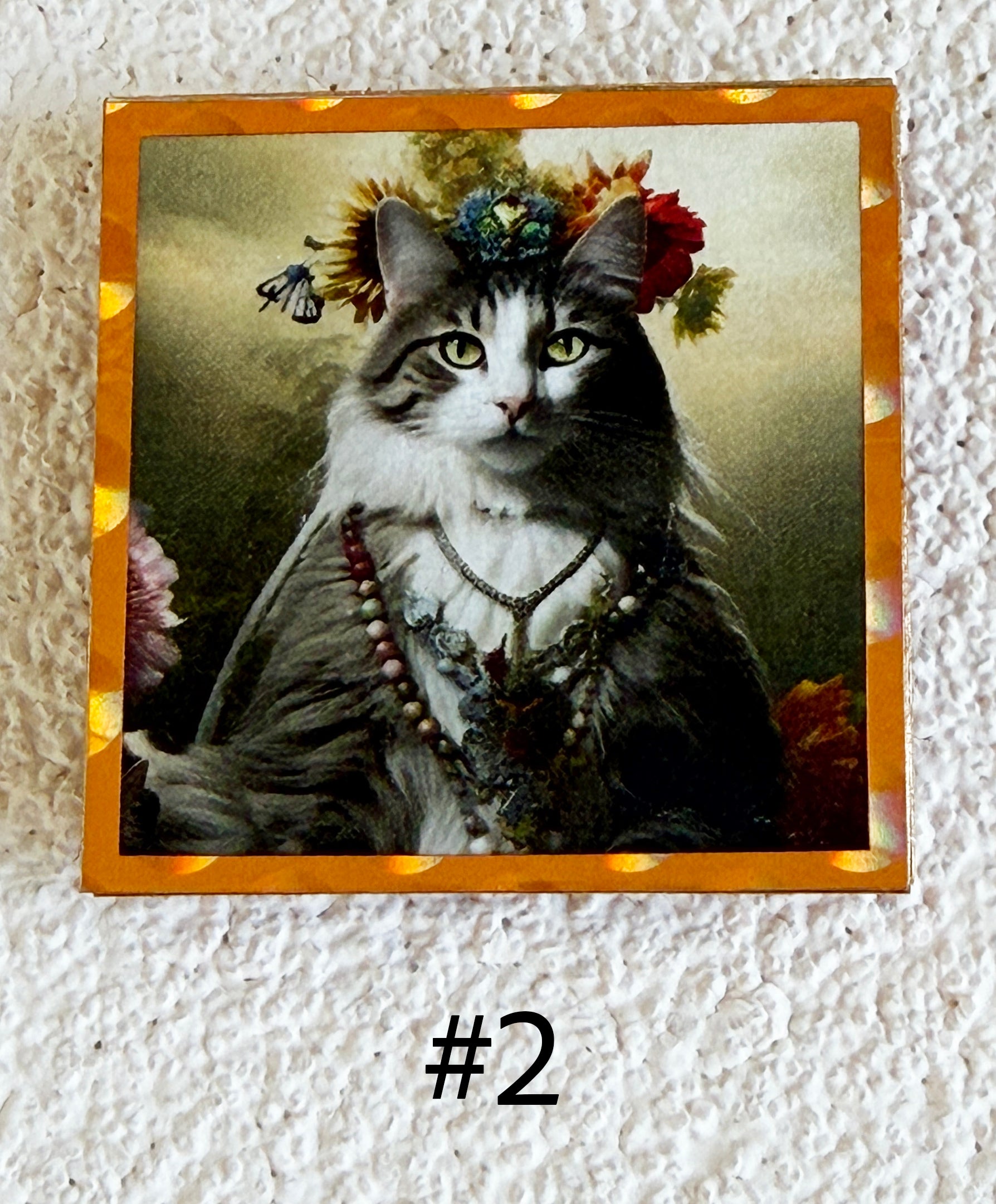 Wood Magnets, 2x2", Whimsical Cats