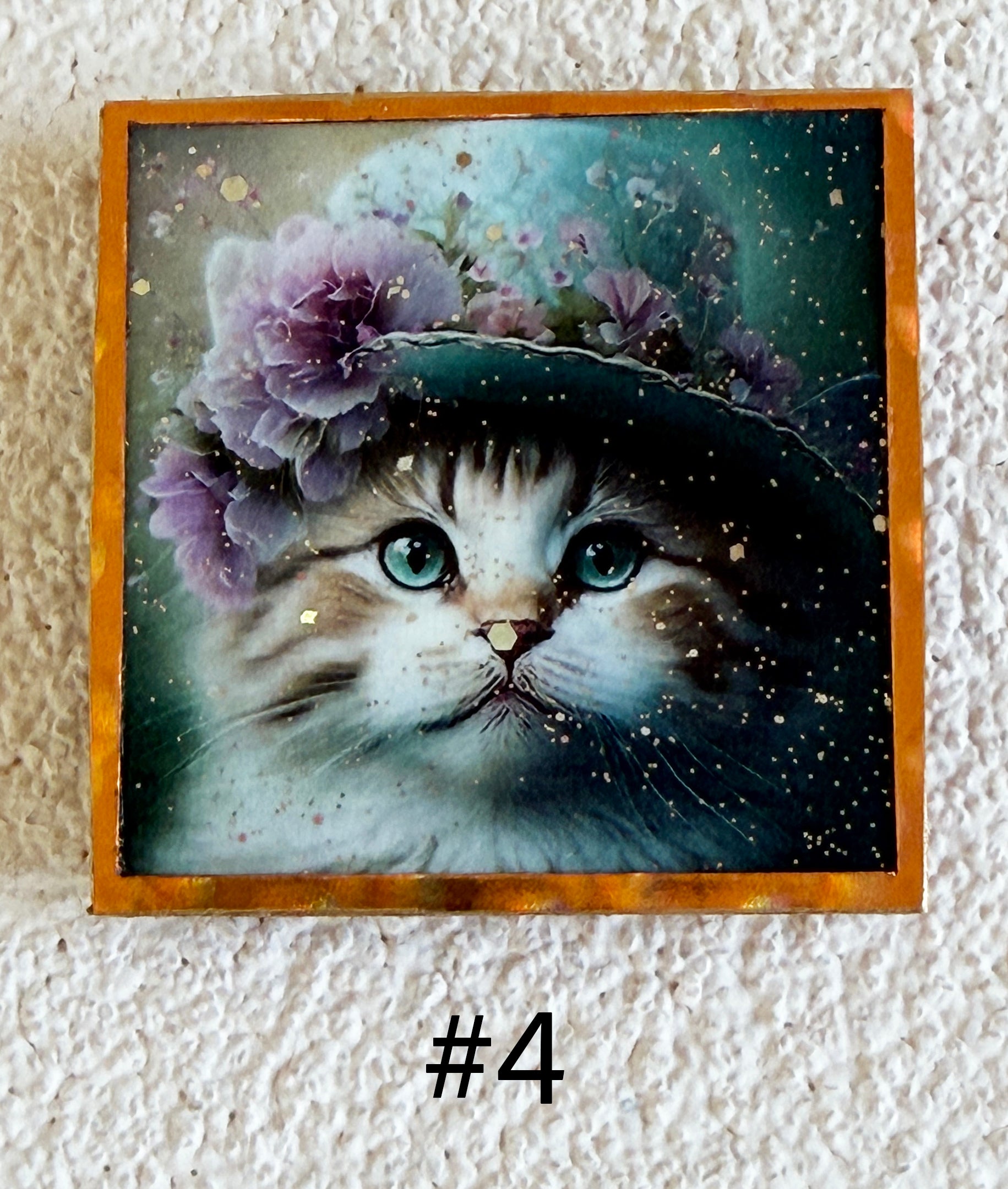 Wood Magnets, 2x2", Whimsical Cats
