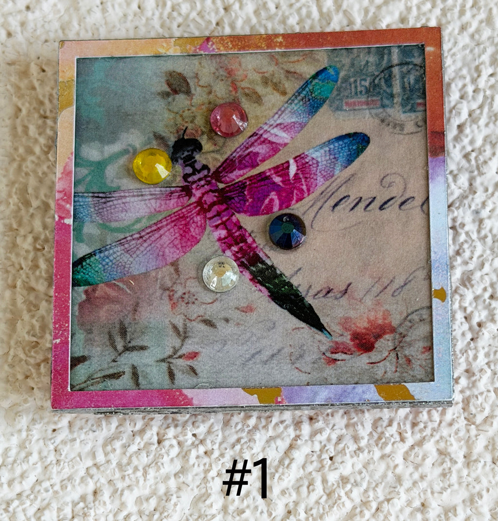 Wood Magnets, 2x2", Dragonflies