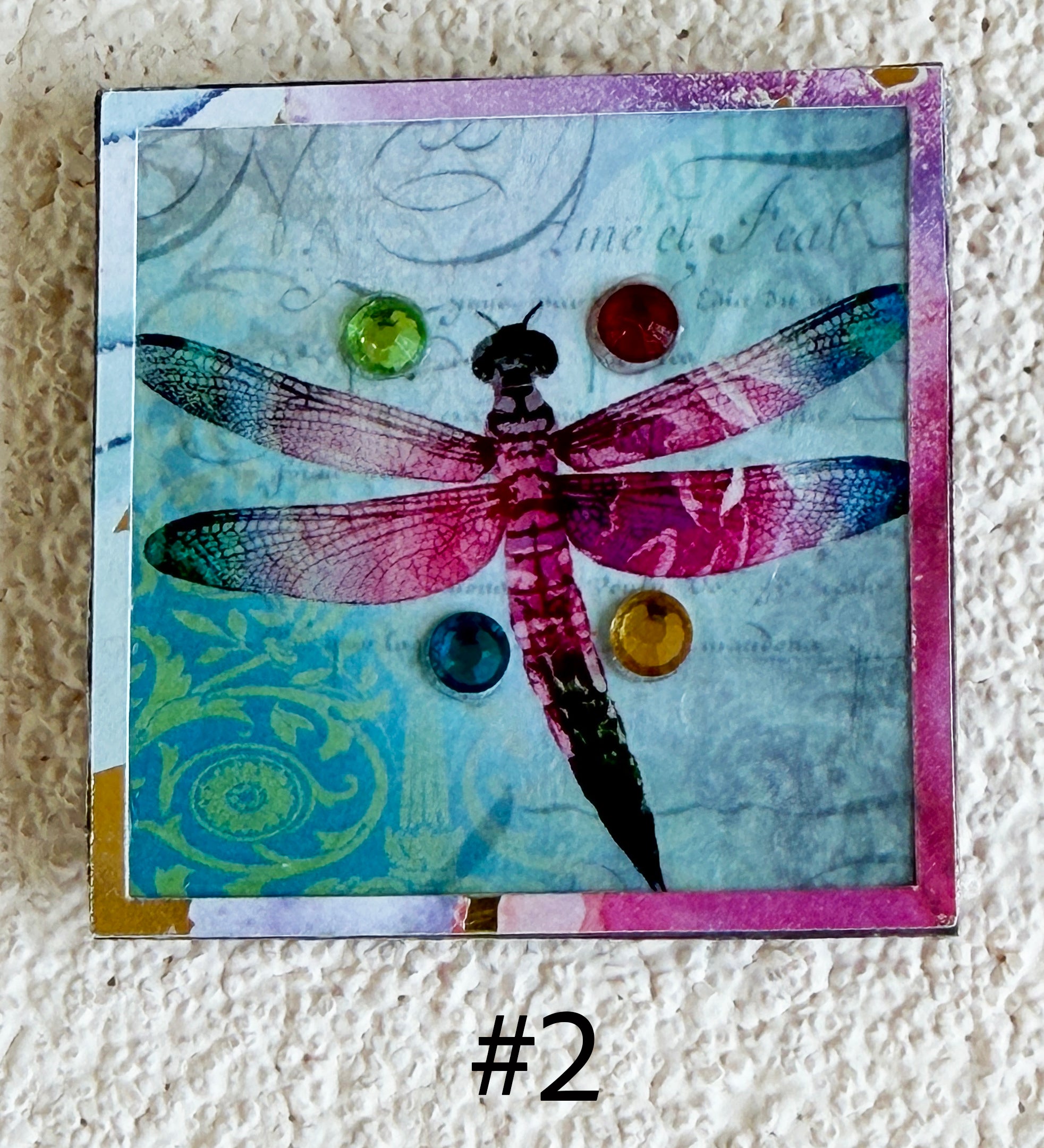 Wood Magnets, 2x2", Dragonflies