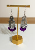 Metallic Tibetan Dangle Earrings with Tiny Scales