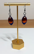Dangle Earrings with Copper and Blue Dragon Scales