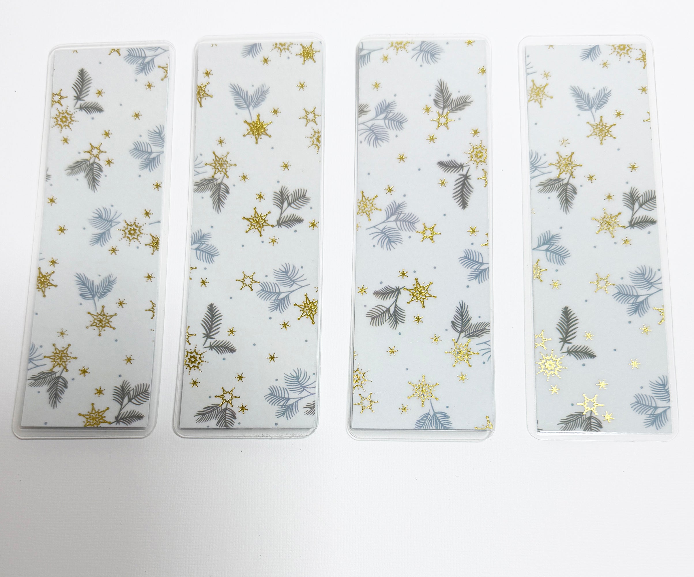 Holiday Stars and Leaves, Laminated Bookmarks, set of 4