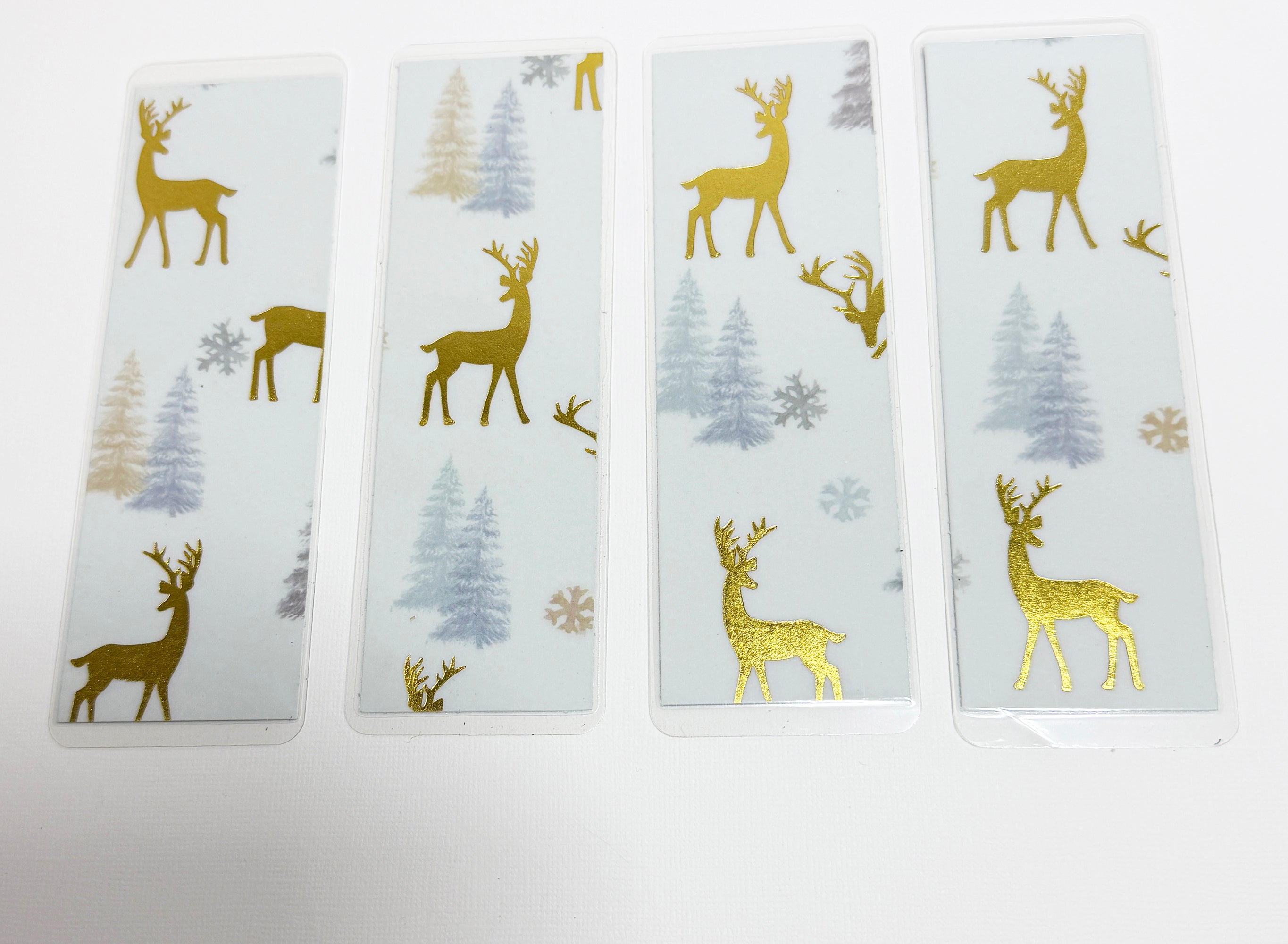 Holiday Deer and Trees, Laminated Bookmarks, set of 4