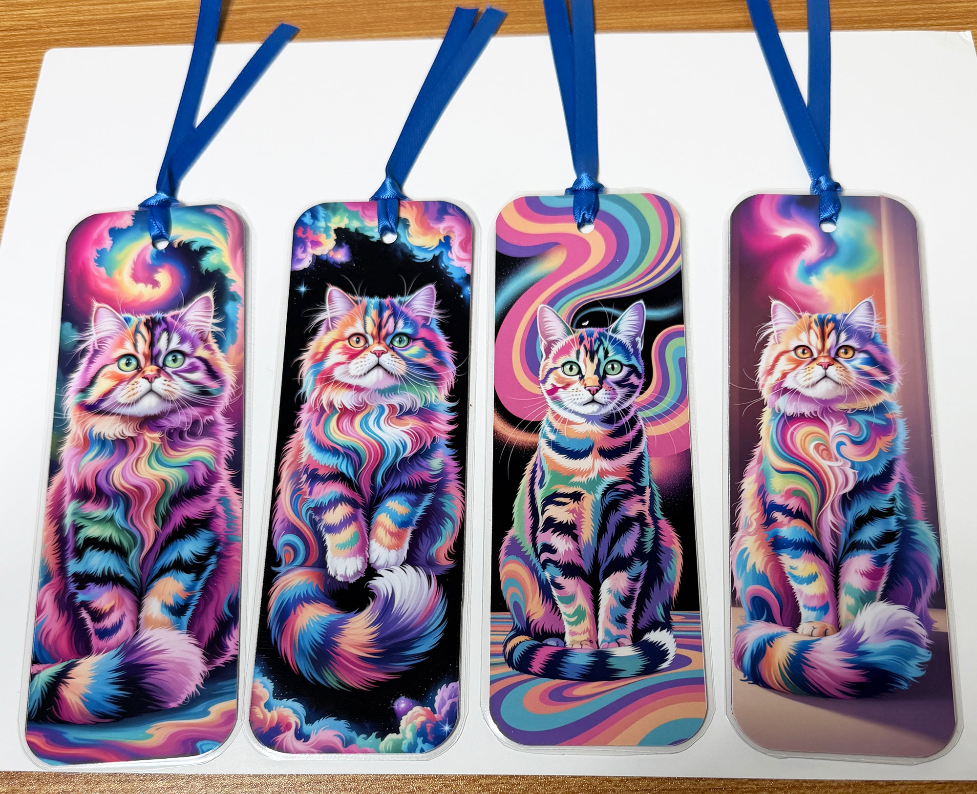 Psychedelic Cats 2, Laminated Bookmarks, set of 4