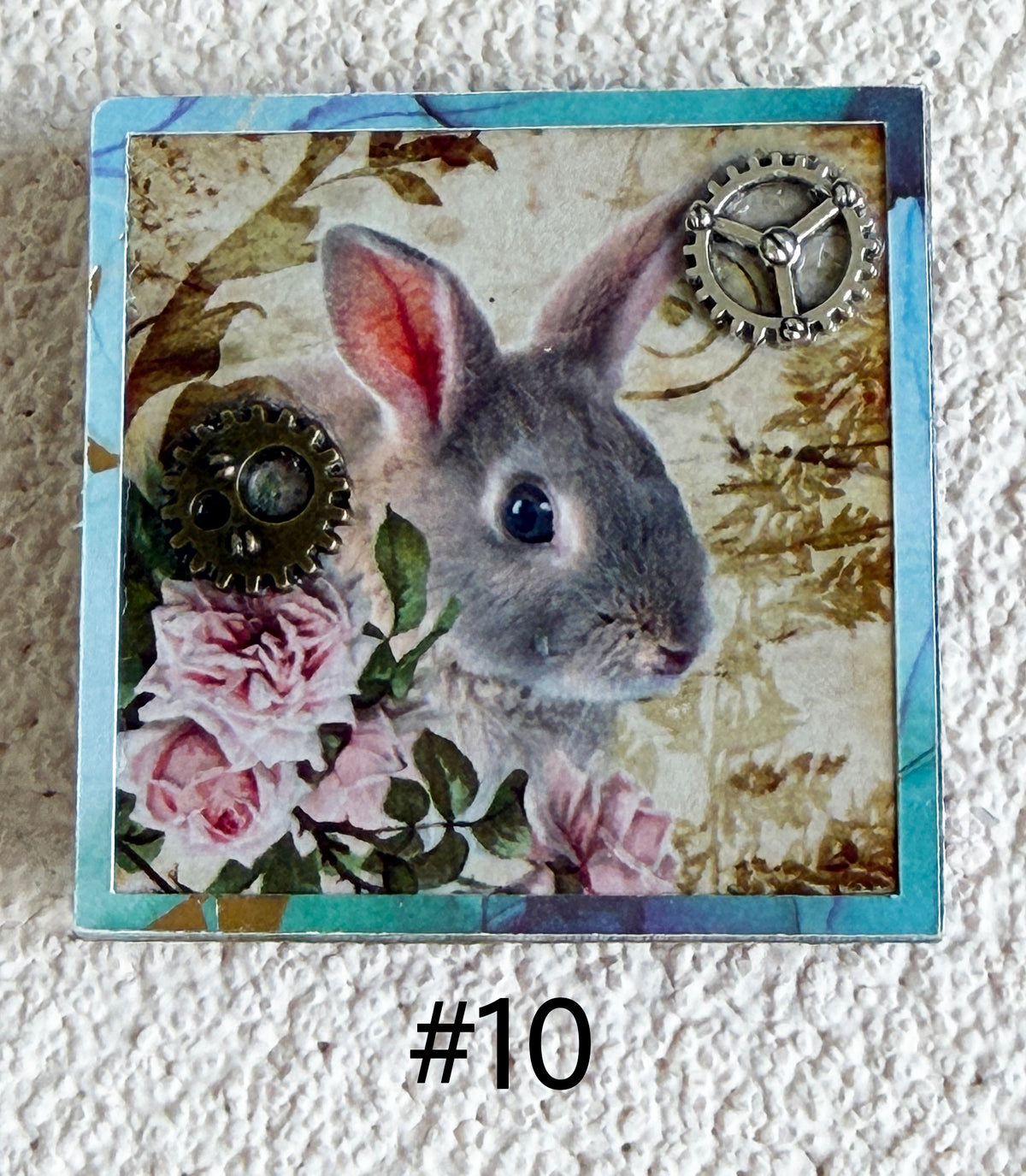 Wood Magnets, 2x2", Whimsical Rabbits