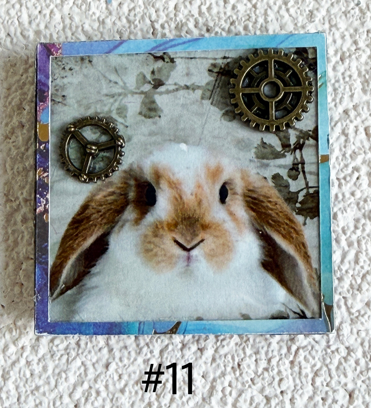 Wood Magnets, 2x2", Whimsical Rabbits