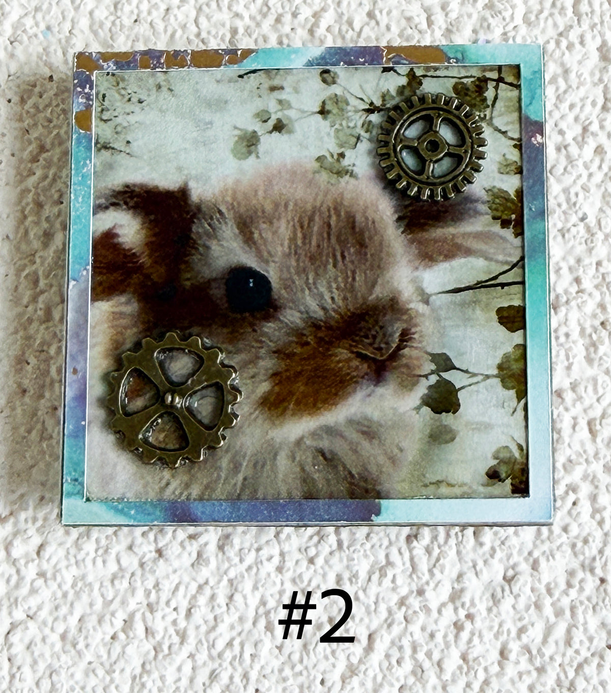 Wood Magnets, 2x2", Whimsical Rabbits