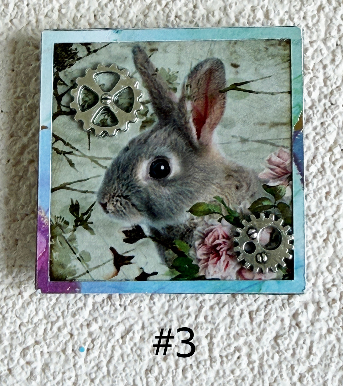 Wood Magnets, 2x2", Whimsical Rabbits