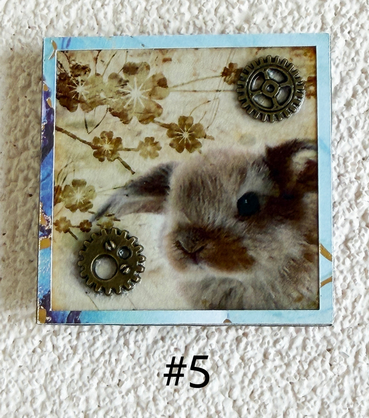 Wood Magnets, 2x2", Whimsical Rabbits