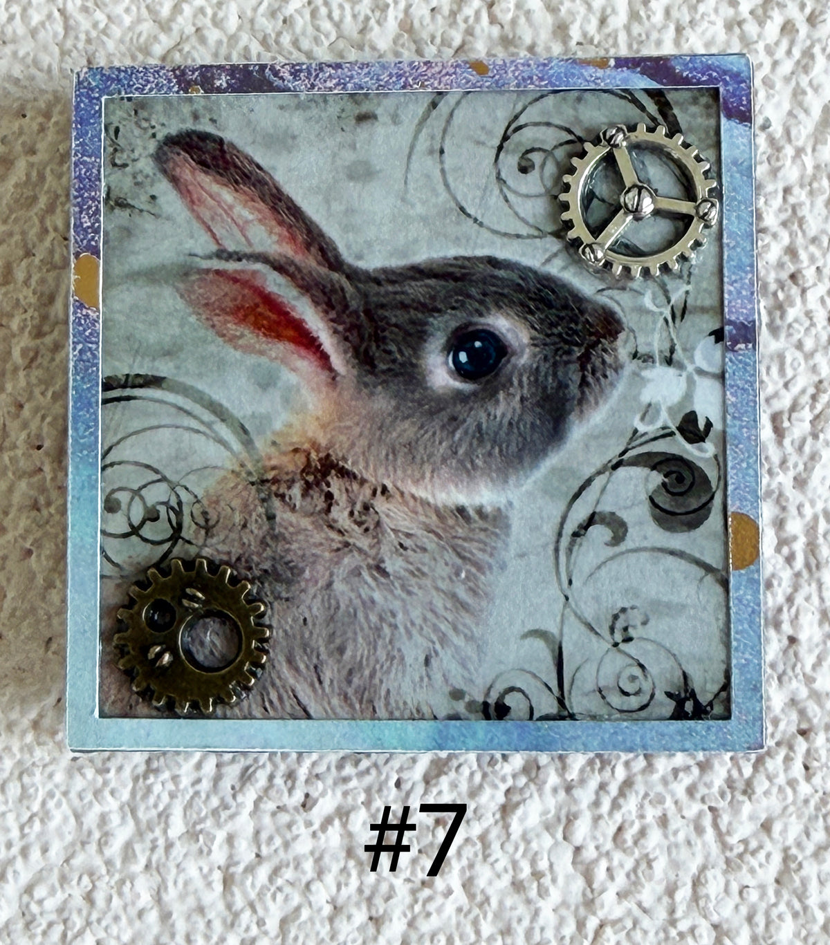 Wood Magnets, 2x2", Whimsical Rabbits
