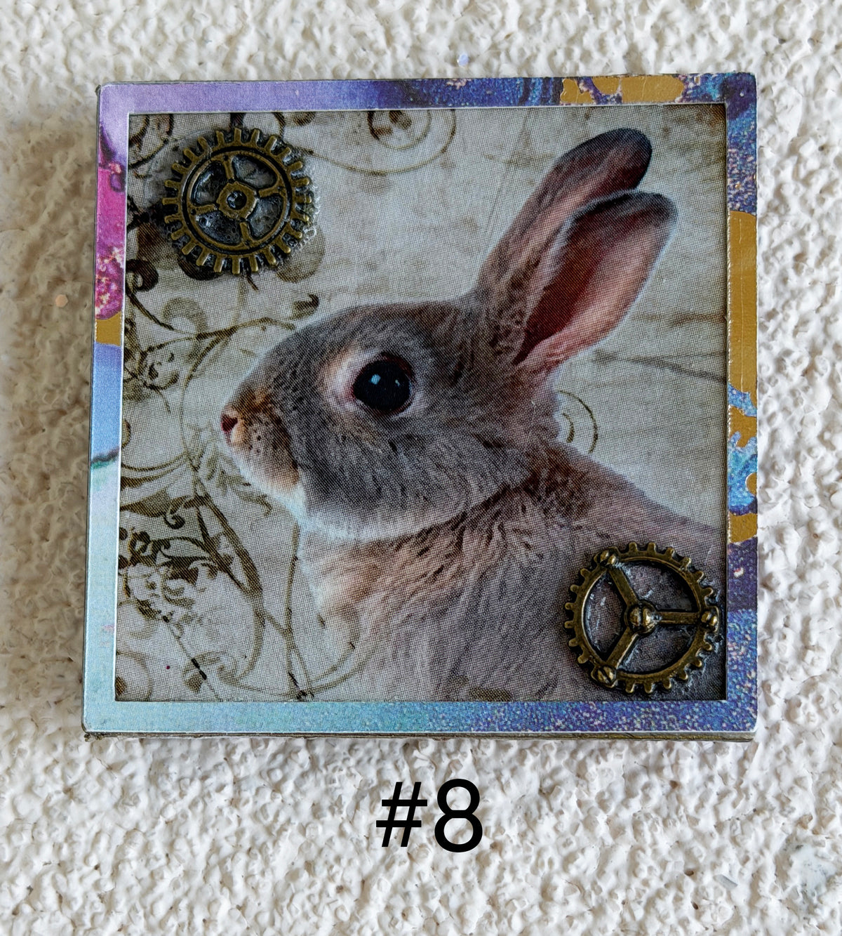 Wood Magnets, 2x2", Whimsical Rabbits