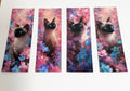 Dreamy Siamese Cats, Laminated Bookmarks, set of 4