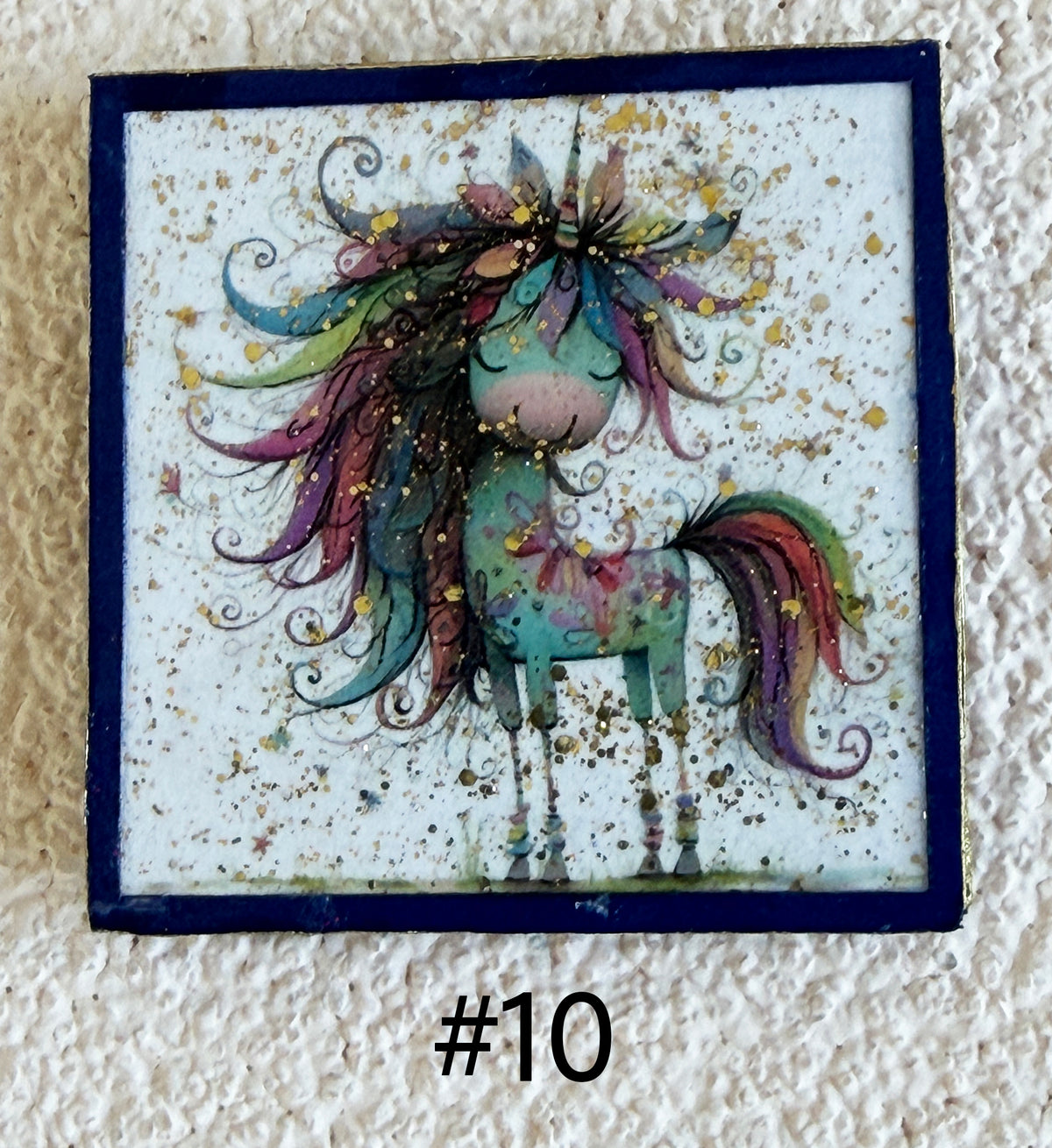 Wood Magnets, 2x2", Whimsical Unicorns