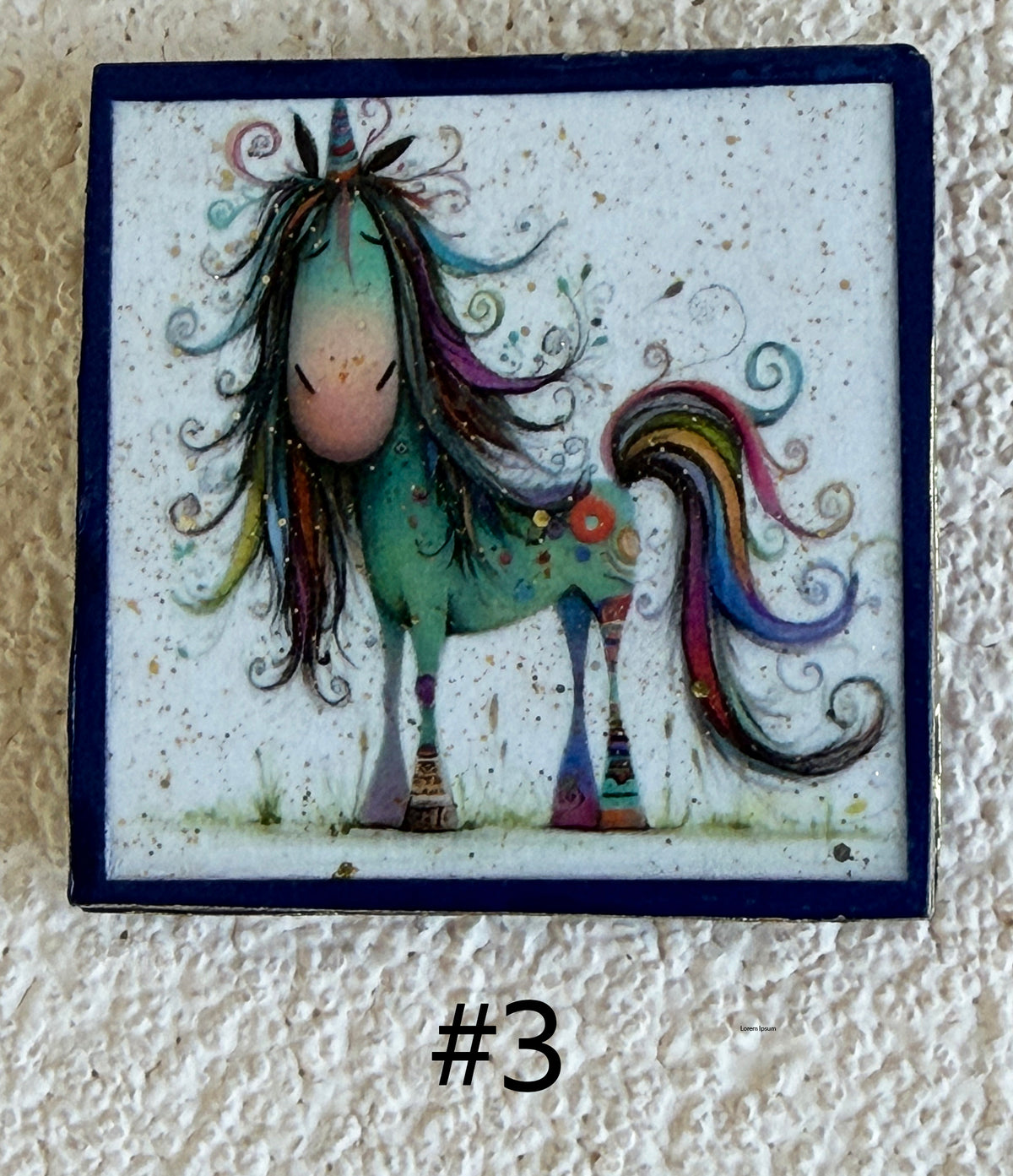 Wood Magnets, 2x2", Whimsical Unicorns