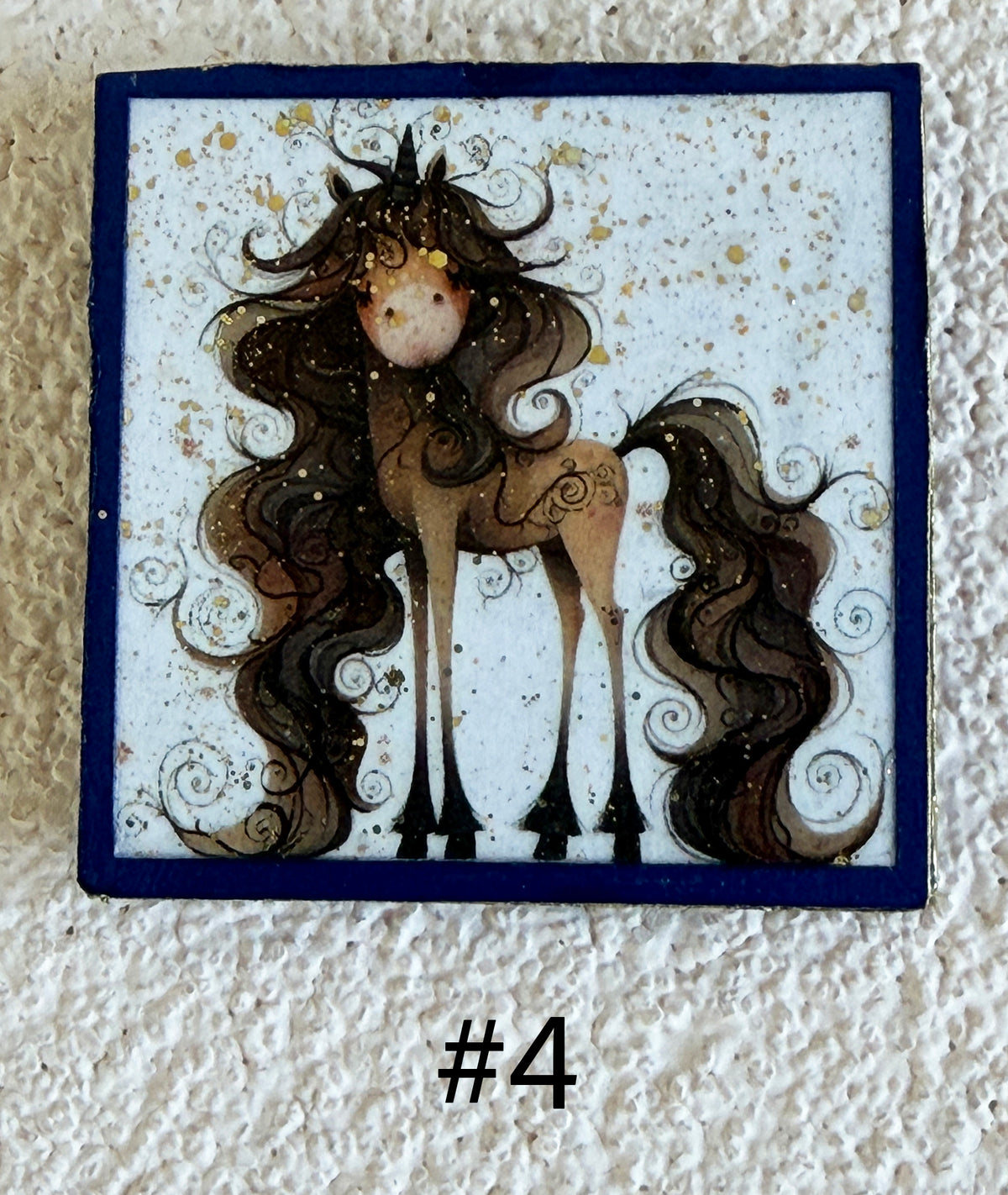 Wood Magnets, 2x2", Whimsical Unicorns