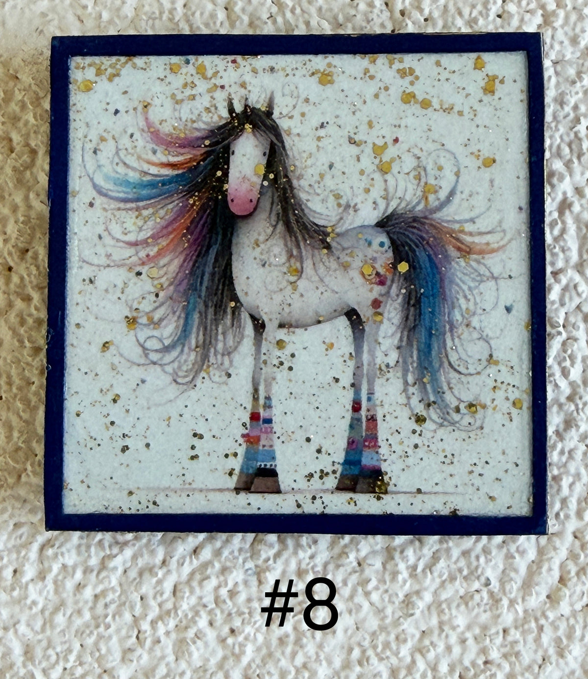 Wood Magnets, 2x2", Whimsical Unicorns